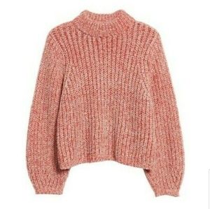 NWT Nordstrom BP Puff Sleeve Marled Sweater